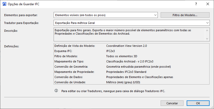 Exportar Modelo IFC Do Archicad