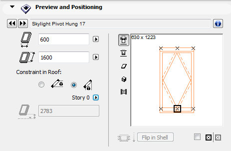 Skylight Tool Settings