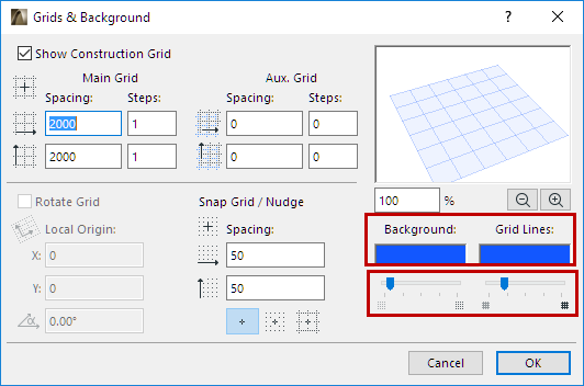 Set Window Background and Grid Line Color