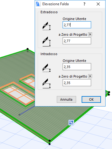 Tetto a due falde archicad