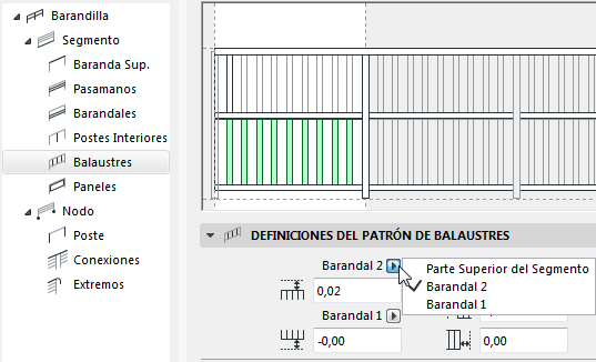 Lección 21.03.2.04 Definiciones del Barandal  BalusterPiecesSettings