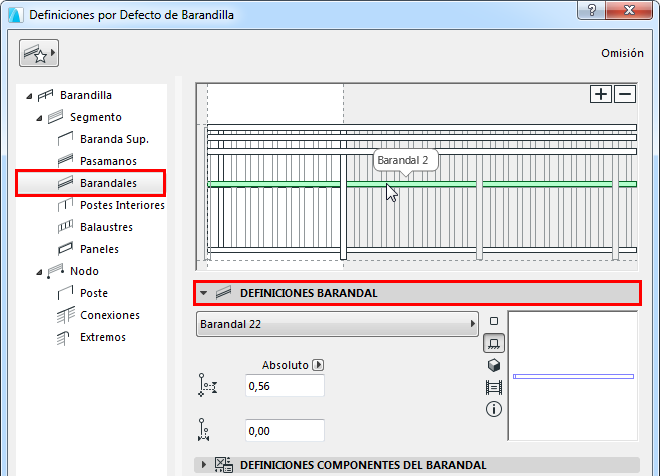 Lección 21.03.2.04 Definiciones del Barandal  RailSettings