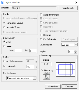 Layout Drucken