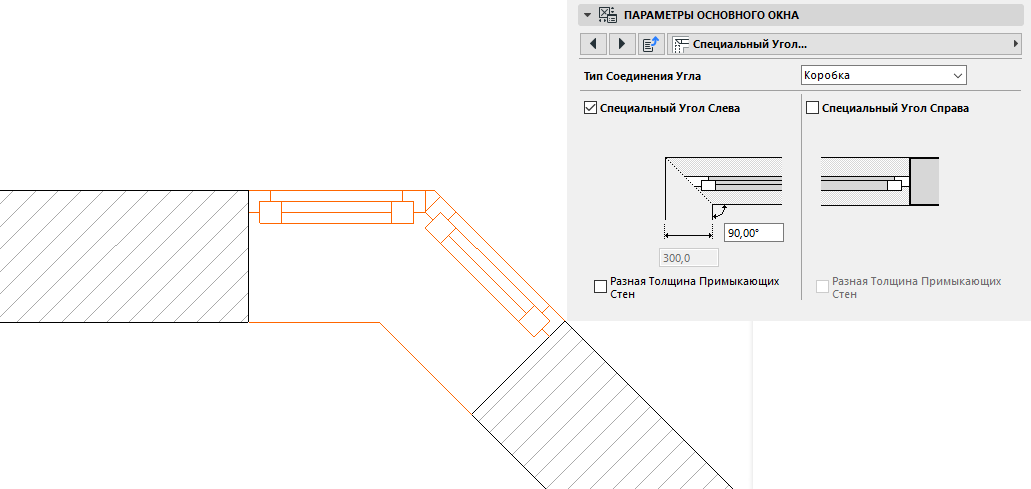 Как сделать угловое окно в архикаде