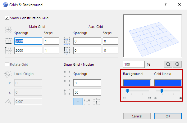 Set Window Background and Grid Line Color