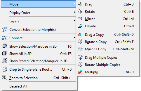 Move and copy elements diagram