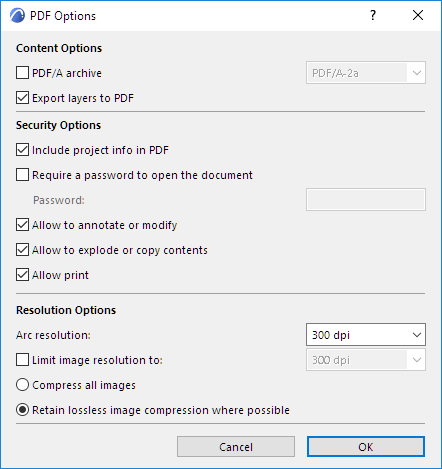 PDF Export Security