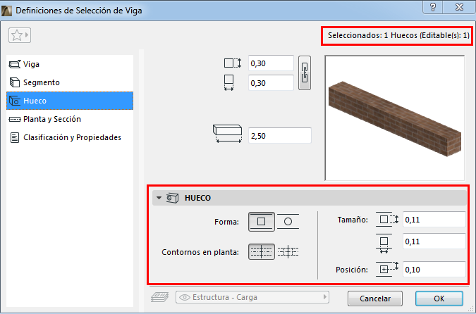 Select1BeamHoleSettings.png