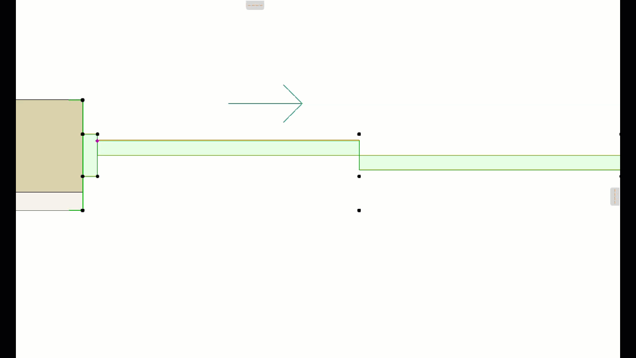 Adaptive arrow changes orientation to indicate the opening and closing direction of door and window symbols.