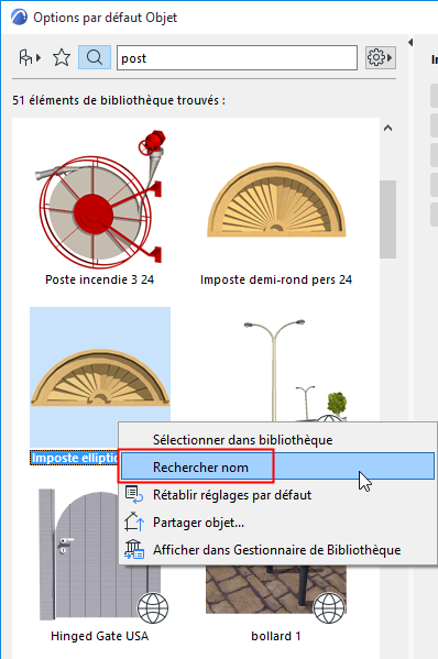 Rechercher un Elément de bibliothèque