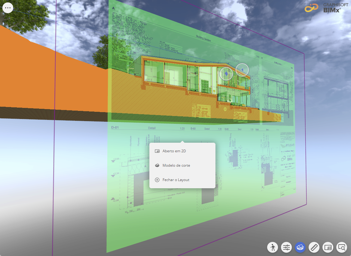 Mostrar em 3D Layout no contexto do modelo 3D