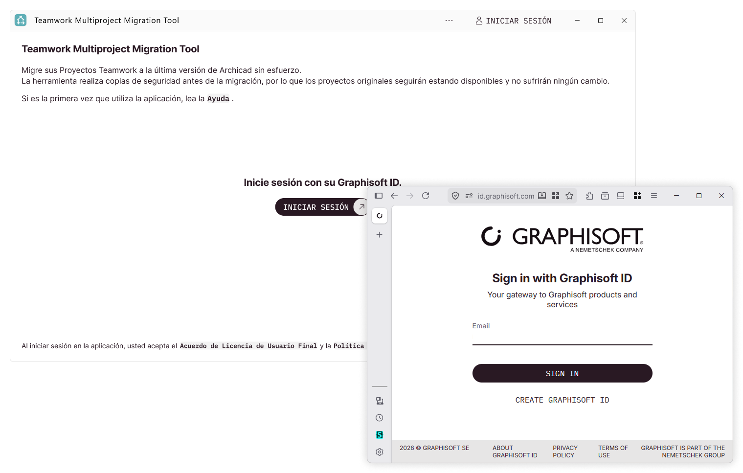 Iniciar Sesión en Graphisoft ID